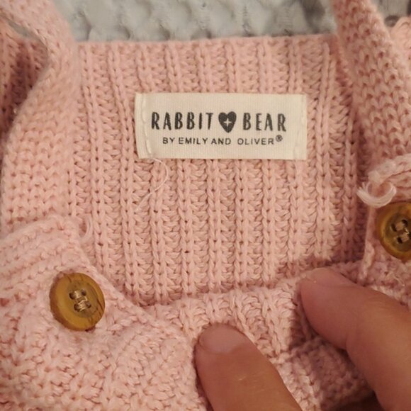 Rabbit + Bear Sweater Knit Overalls (#20) - Picture 5 of 6